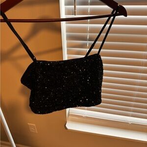 Express black sparkly women’s top